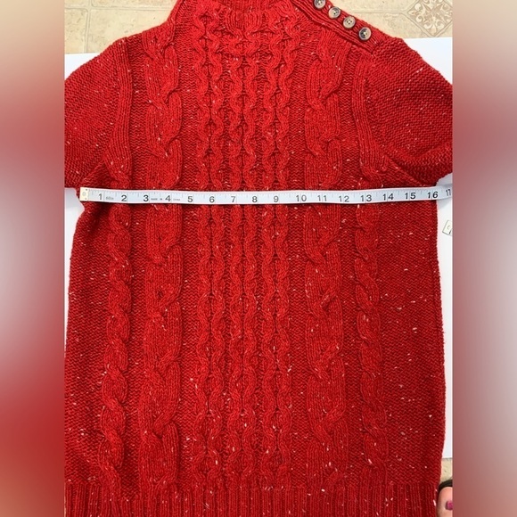 Women’s St. John’s Bay Red Knit Sweater Sz Med - Picture 2 of 5